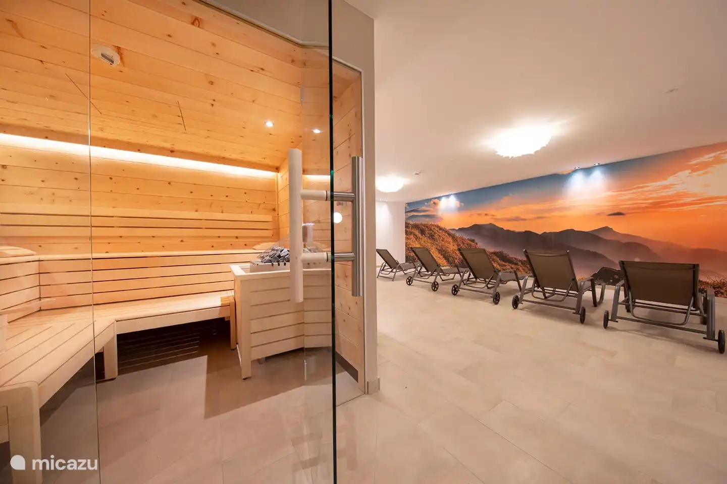 De heerlijke sauna, voor algemeen gebruik