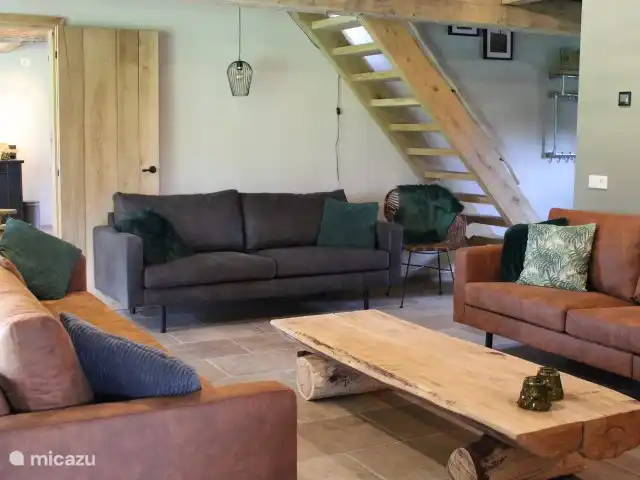Hegeindse Hoeve | Pays-Bas, Brabant-Septentrional, Reusel-De Mierden - maison de vacances Le salon joliment meublé.