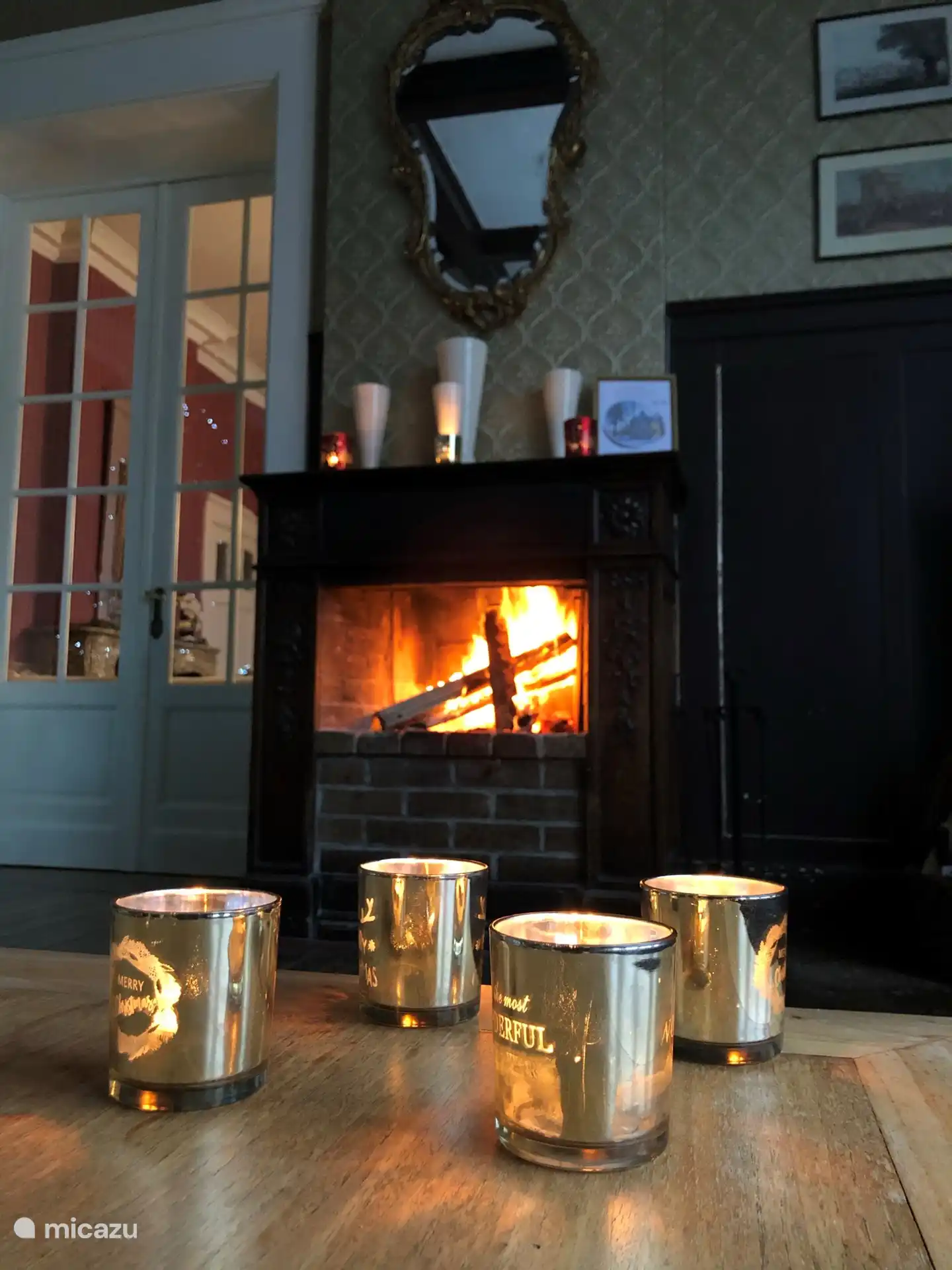 Entspannende und gemütliche Atmosphäre am Kamin