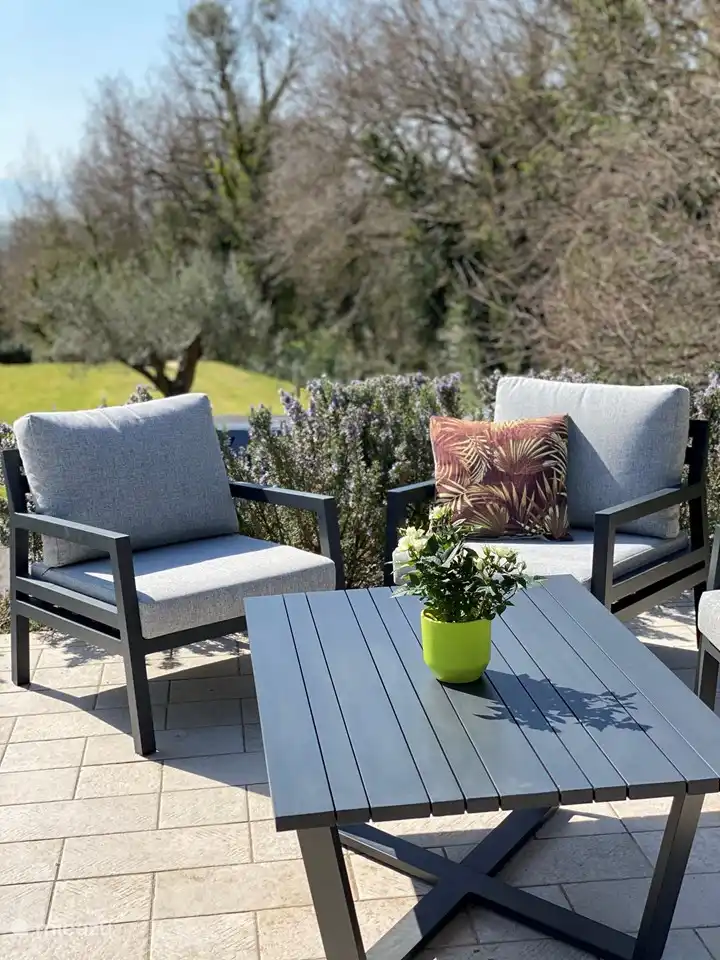 Lovely lounge corner with a view of Lake Trasimeno