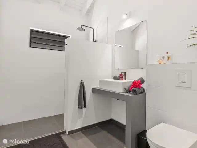 N Joy Residence Curaçao | Curaçao, Banda Ariba (est), Brakkeput Abou - appartement La salle de bain avec douche à effet pluie