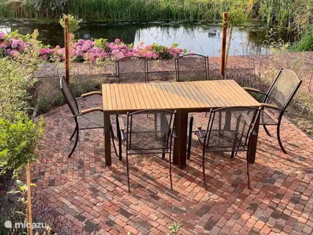 Maison au calme dans une belle campagne | Pays-Bas, Hollande méridionale, Groot Ammers - ferme Terrasse privée à l'avant de la maison