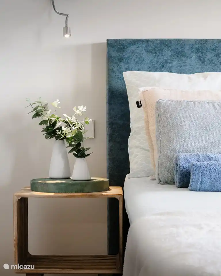 Tastefully decorated bedroom.