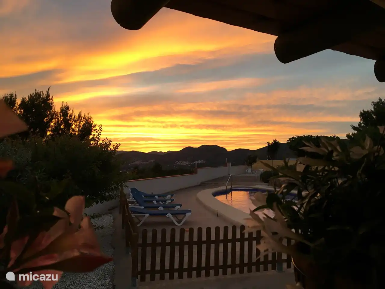 Sunset from the terrace by the pool