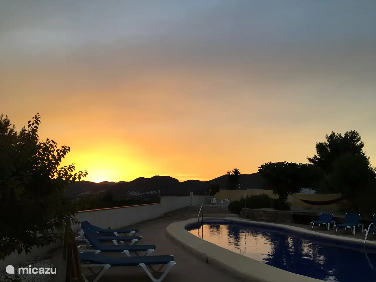 Sunset at the pool