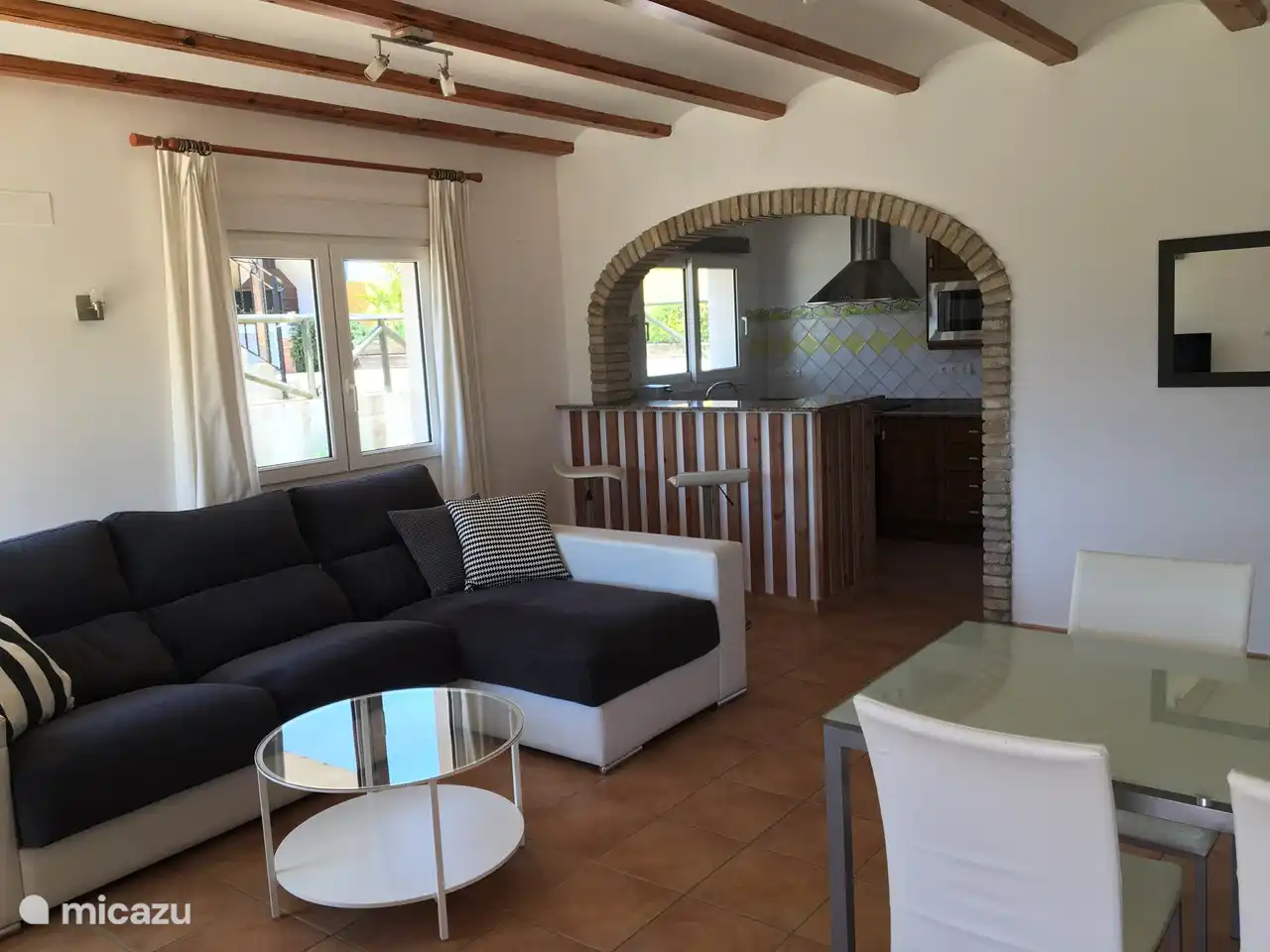 Living room with open kitchen