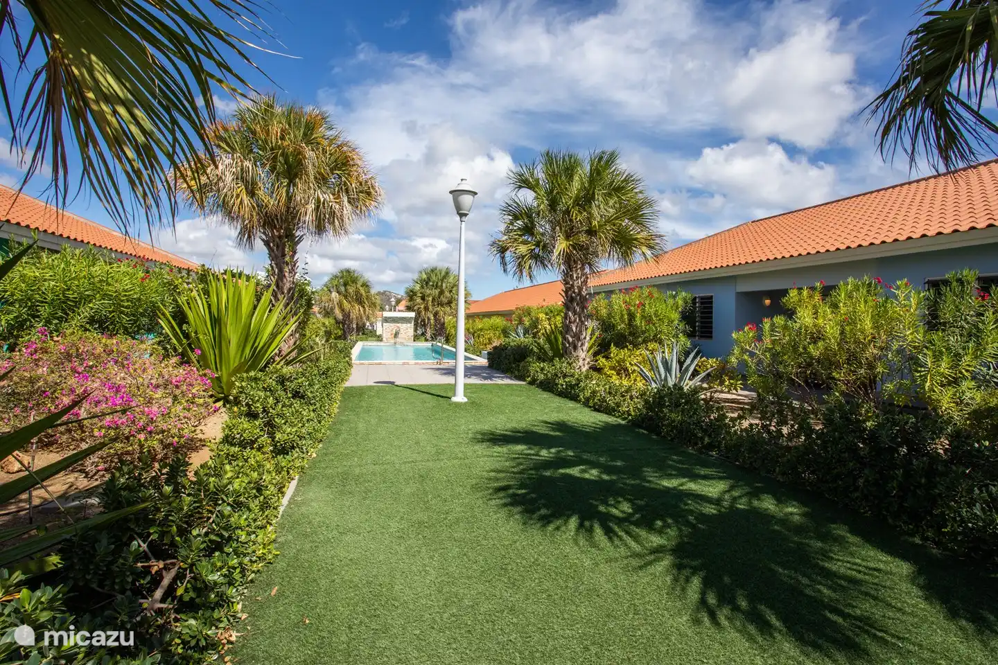 Bain de soleil avec la piscine