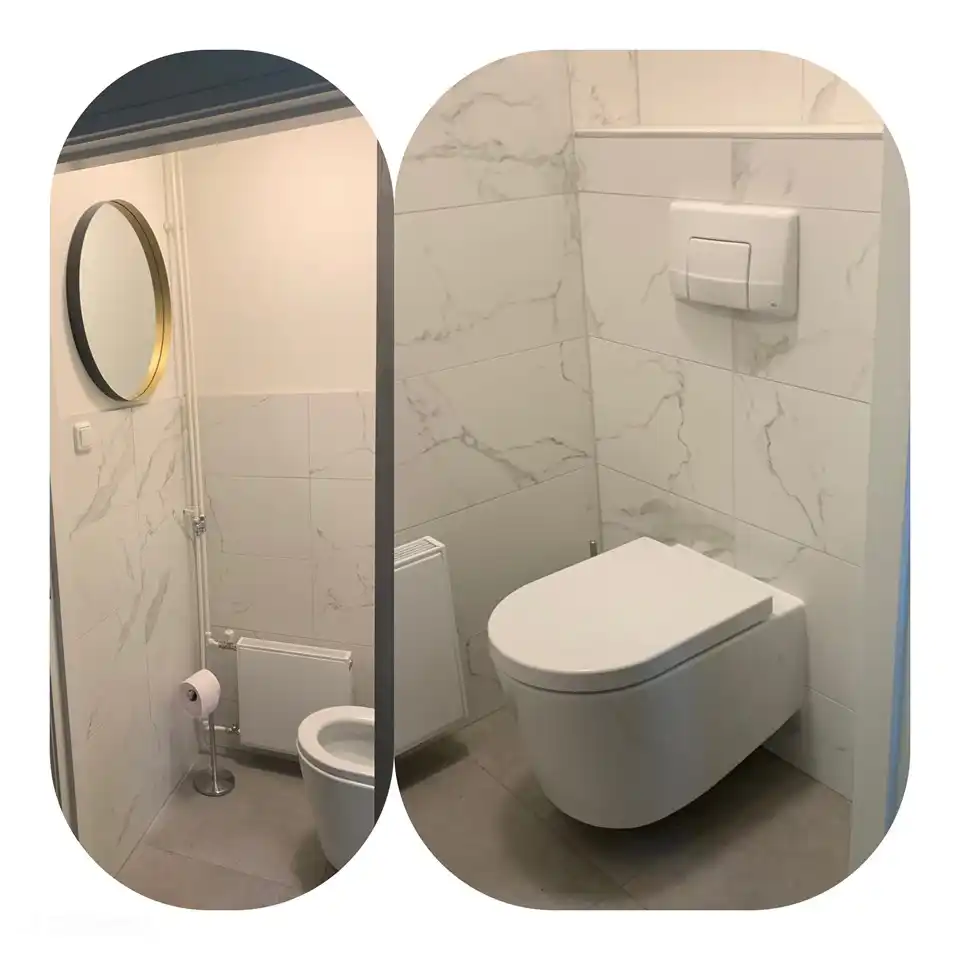 kürzlich renoviertes WC, vom Bad getrennt