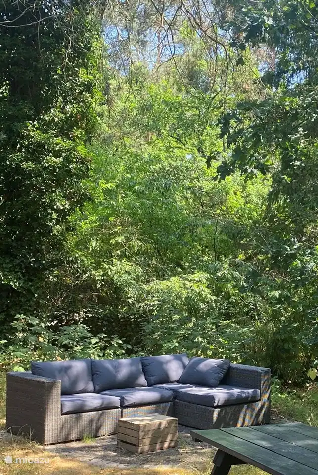 Wir haben ein Lounge-Sofa hinten im Garten aufgestellt ... direkt in der Sonne