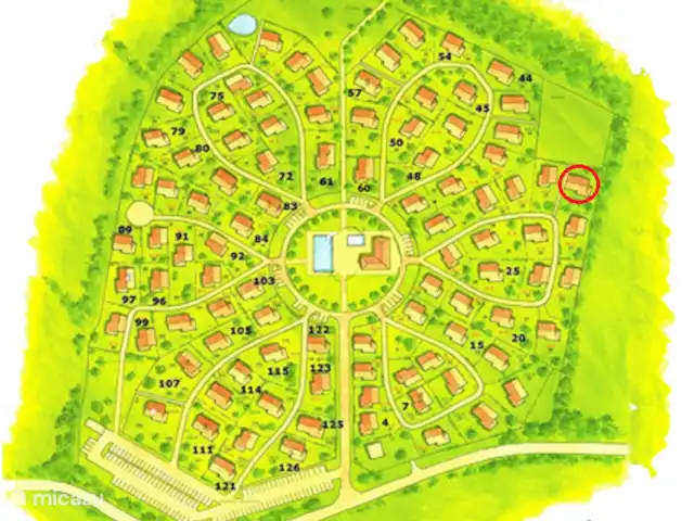 villa huren in Frankrijk, Deux-Sèvres, Les Forges – 32 Le Bois Senis Plattegrond van het park