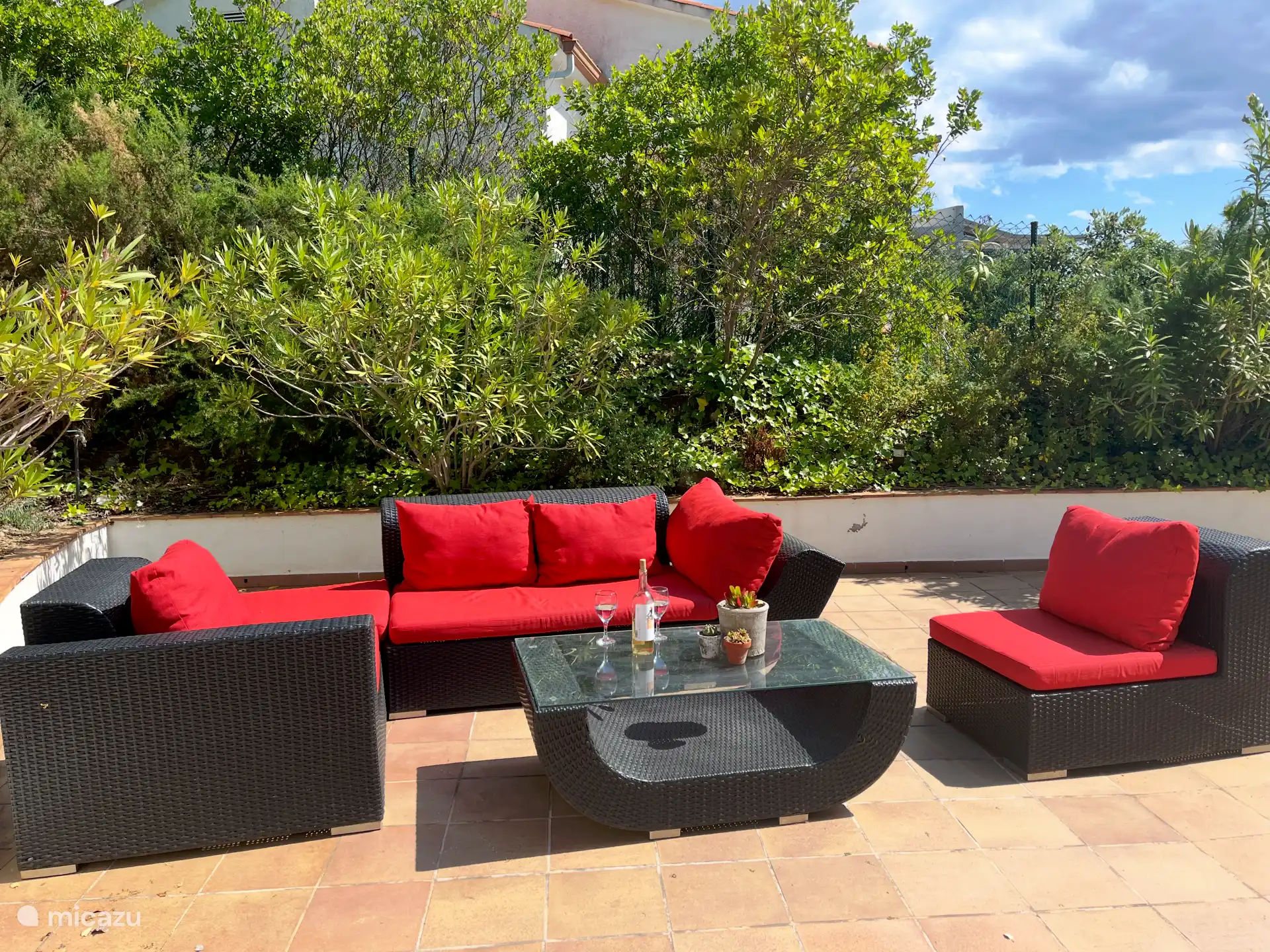 Schönes Faulenzen auf der Terrasse