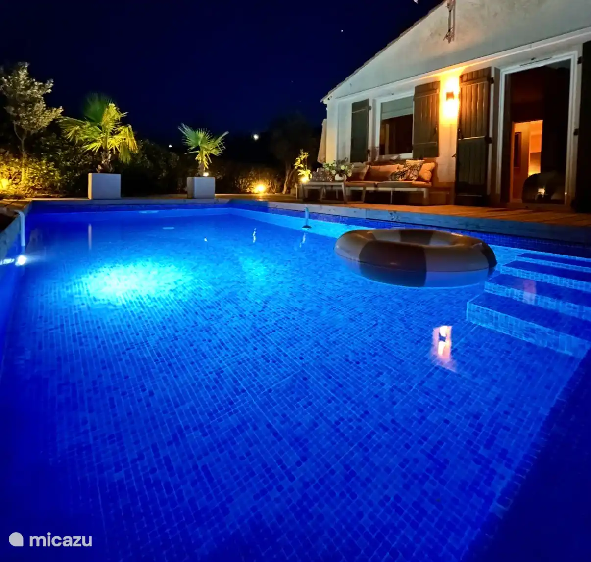 Swimming pool in the evening