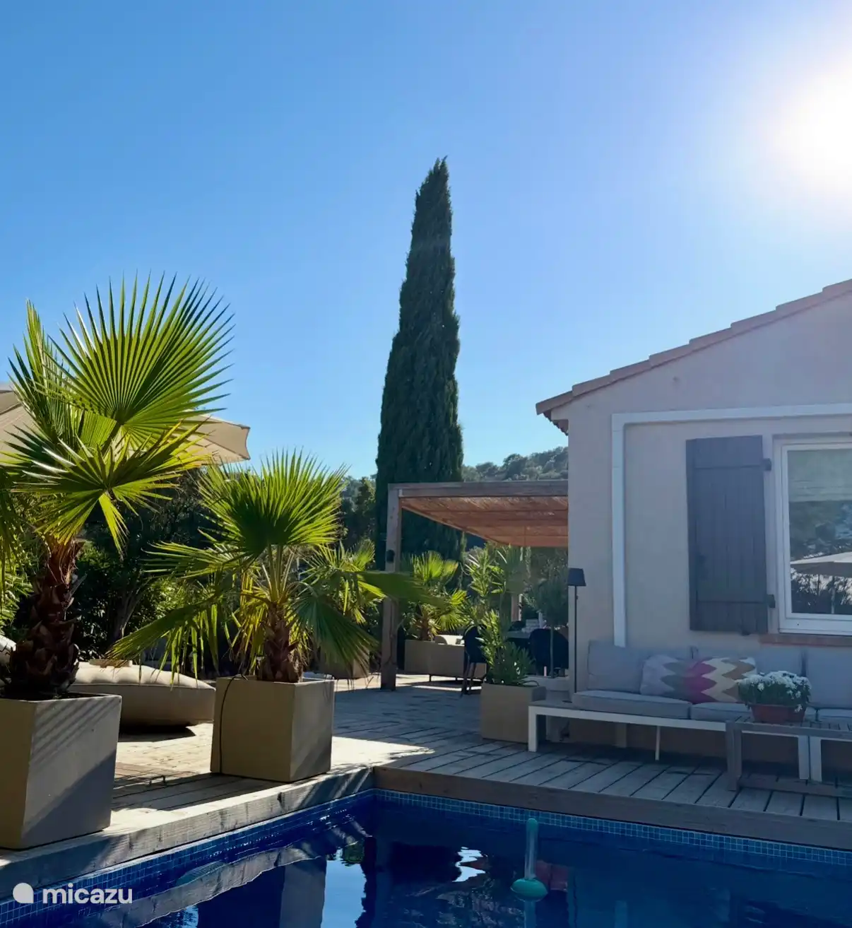 Part of the terrace from the pool.