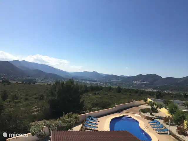 Chambre B&B avec bain à remous et terrasse sur le toit | Espagne, Costa Blanca, Benissa - chambres d'hôtes Vue sur la vallée de la Pop