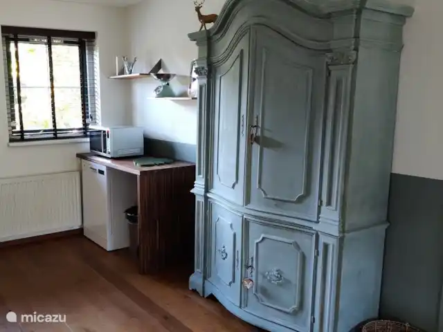 Maison de vacances Clara | Pays-Bas, Gueldre, Lunteren - bungalow La cuisine a un lave-vaisselle, un micro-ondes combiné et est entièrement équipée.