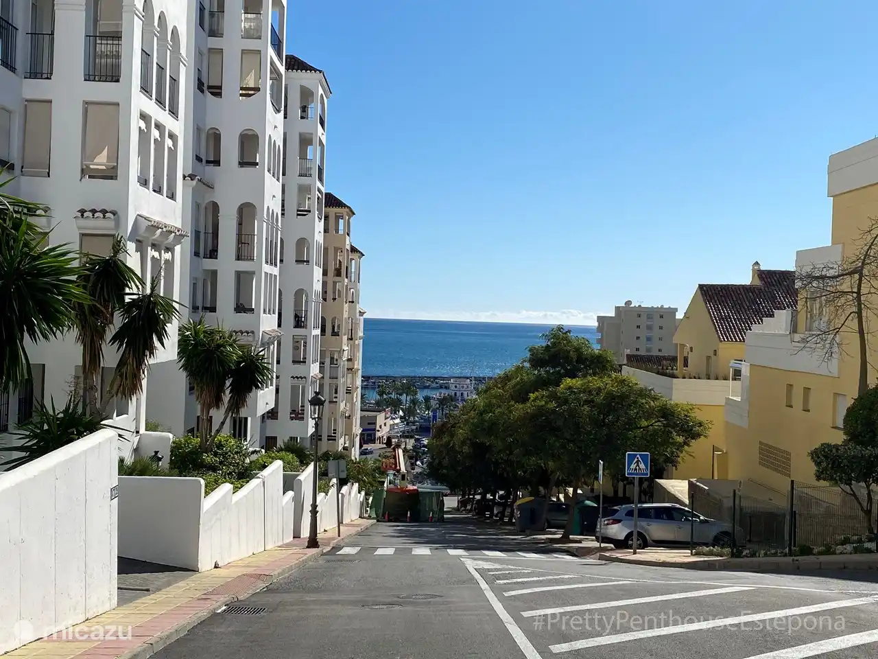 The road from the apartment complex to the port.