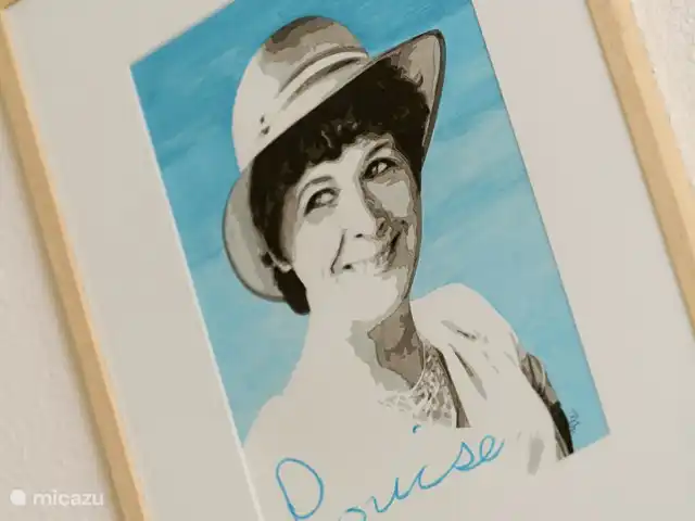 Maison de vacances Louise | Pays-Bas, Gueldre, Lunteren - bungalow Louise, l'homonyme bienveillant du bungalow, immortalisée sous le nom de Popdraw. https://www.popdraws.com/