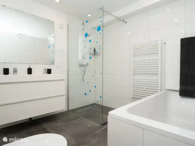 Villa de luxe Texel 8-10 pers Krim 95 | Pays-Bas, Texel, De Cocksdorp - maison de vacances Salle de bain au rez-de-chaussée avec baignoire et douche à l'italienne