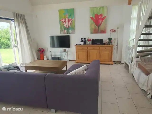 Ooghduyne - Villa Tulipe & Dune | Pays-Bas, Hollande du Nord, Julianadorp aan Zee - villa Salon avec porte coulissante donnant sur la terrasse