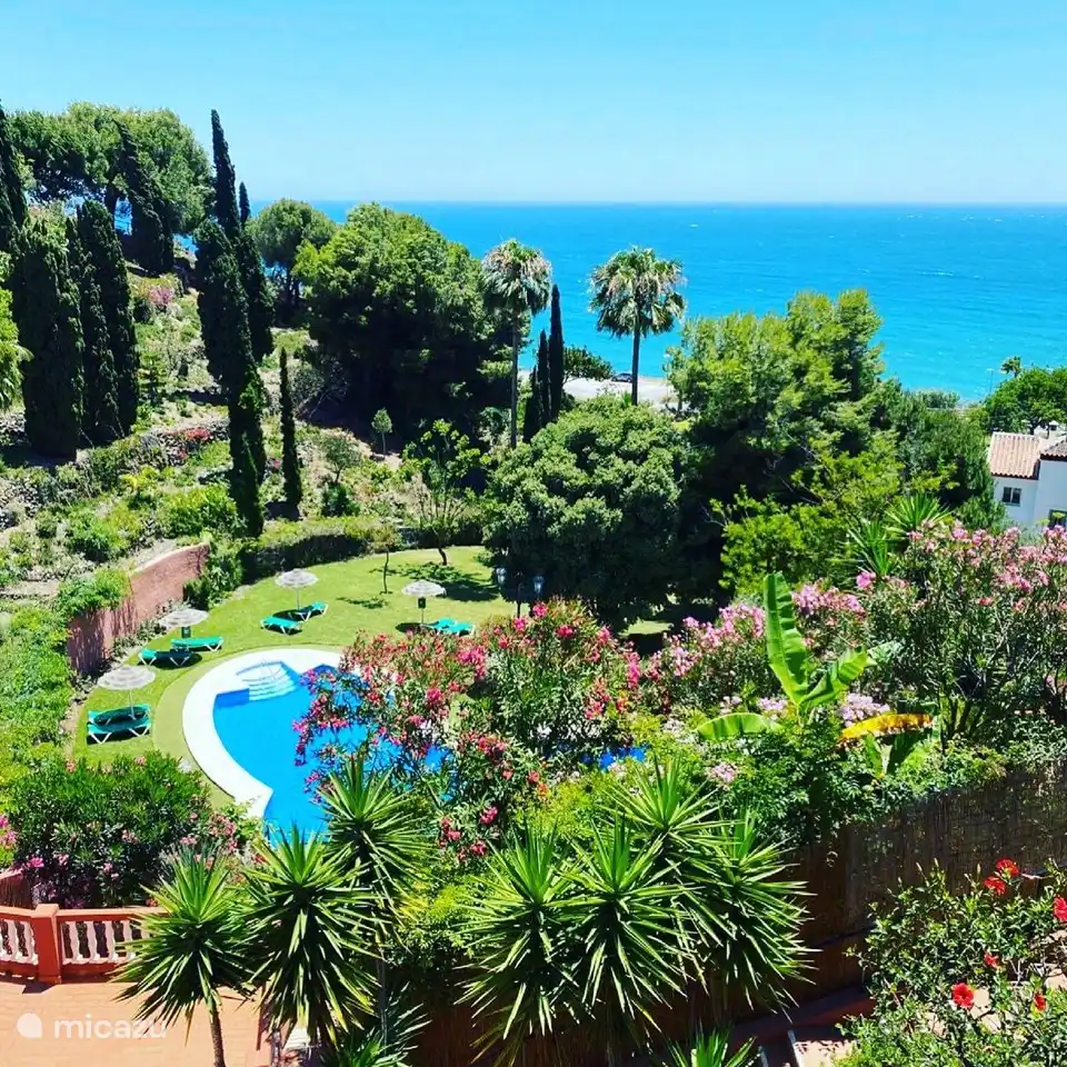 You can find the pool in the middle of Ladera del Mar overlooking the sea.