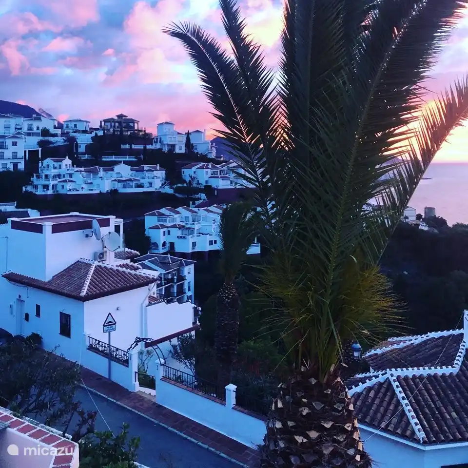 View from the first terrace as the sun sets.
