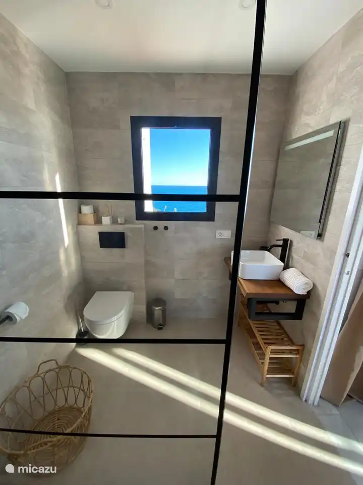 Bathroom with sea view