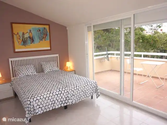 Casa Badia de S'agaro huren in Spanje, Costa Brava, Sant Feliu de Guíxols - geschakelde woning Grote slaapkamer met groot dakterras en airco