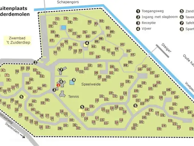 Onderdemolen en Países Bajos, Holanda Meridional, Stellendam - bungaló