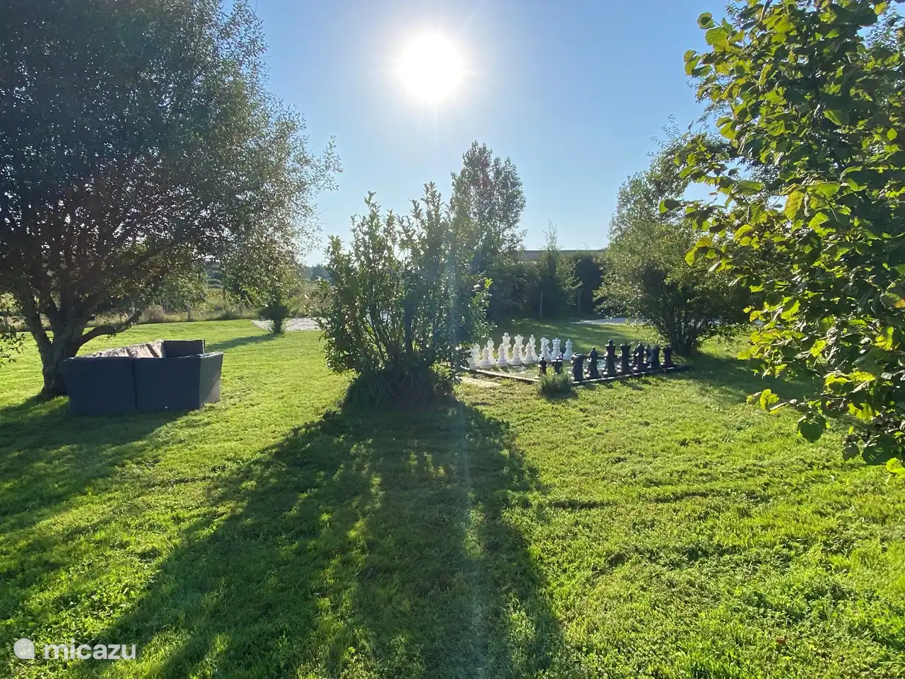 XXL chess and checkerboard present