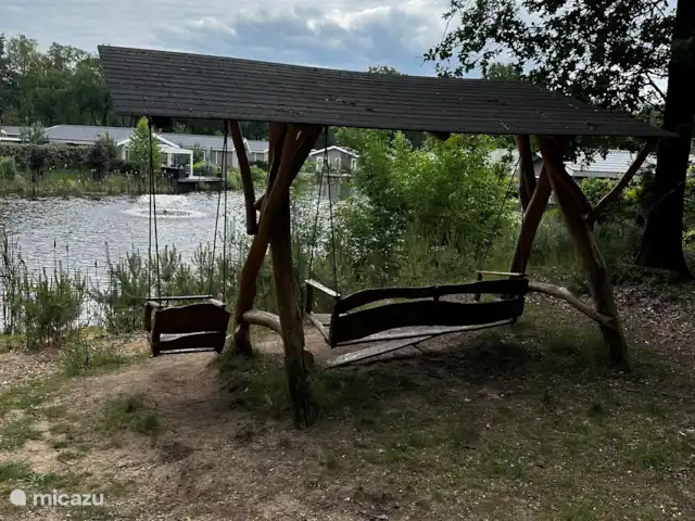 cabaña de madera en Países Bajos, Güeldres, Beekbergen – Cabaña de madera Beekbergen Estanque de parte del parque