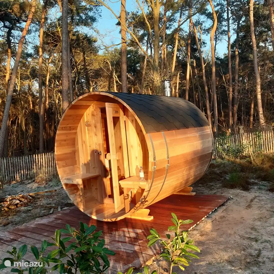 Hout gestookte Barrelsauna 