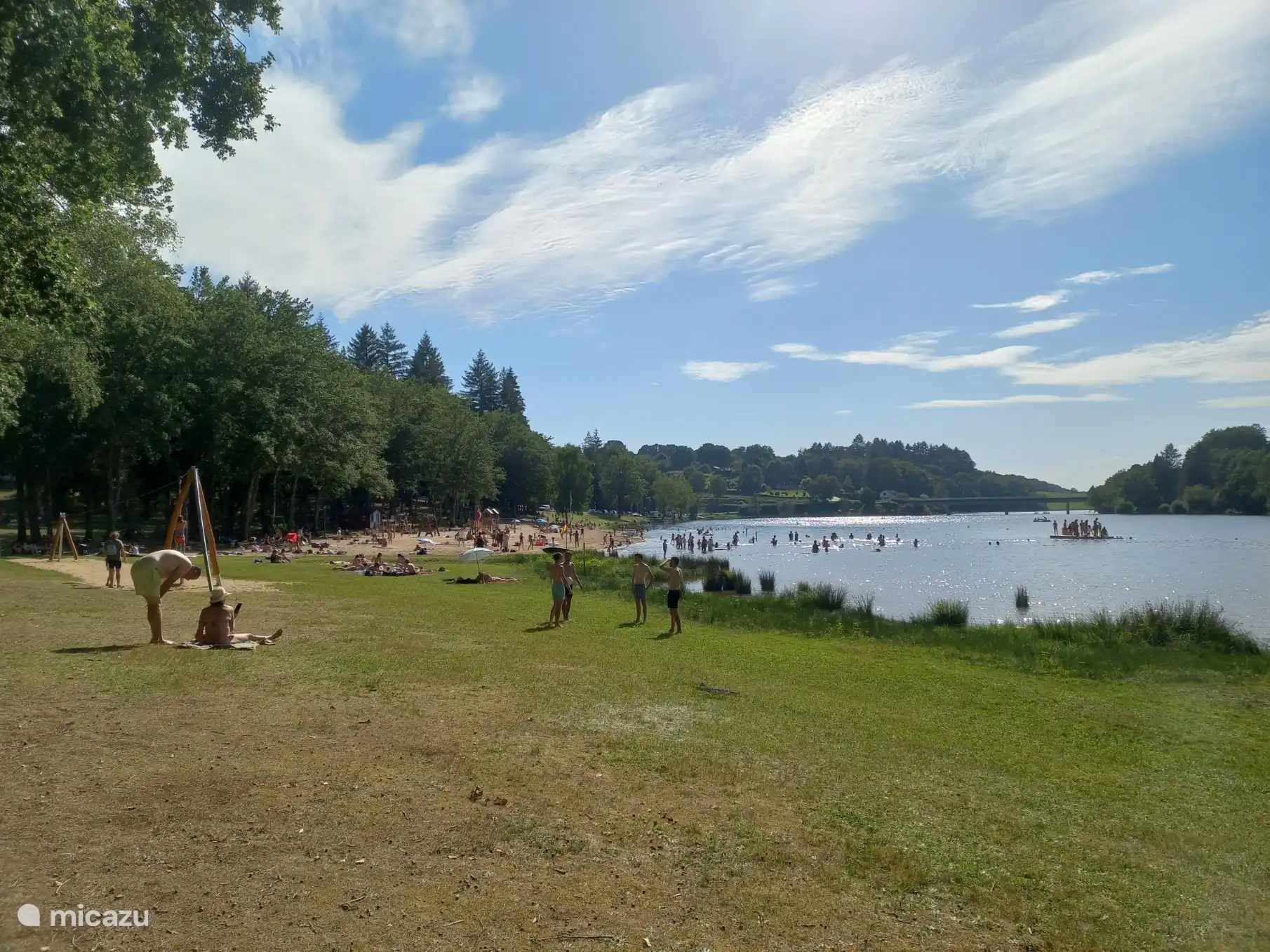 Liegewiese am Strand des Sees