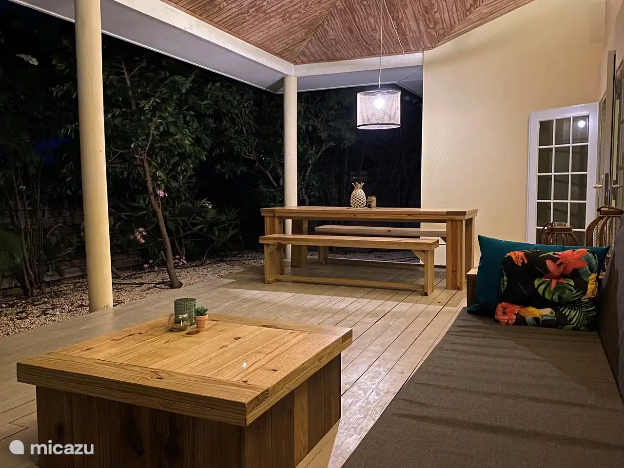 Atmospheric porch in the evening