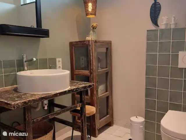 'De Garnaal' de Zuidhoek 1 | Pays-Bas, Zélande, Renesse - bungalow Spacieuse belle salle de bain avec douche, WC et lavabo