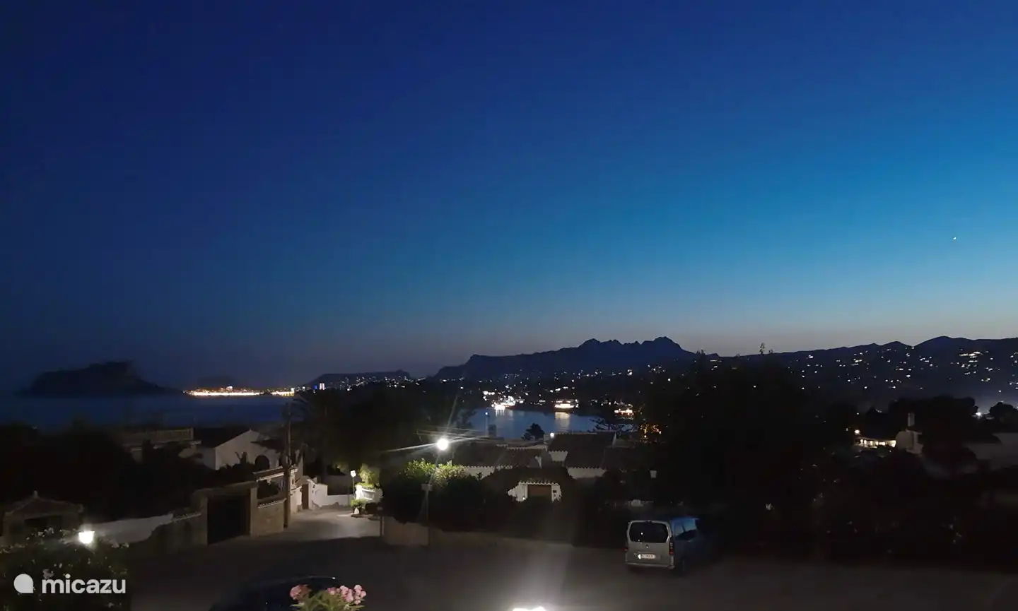 Moraira de nuit vue du salon