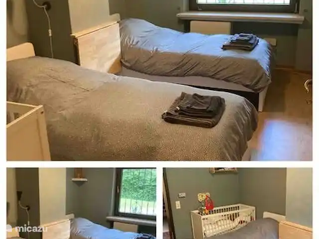 Ferienwohnung Die Hasen | Allemagne, Rhénanie-Palatinat, Mehren - maison de vacances Chambre 1 avec 2 lits simples et un lit bébé
