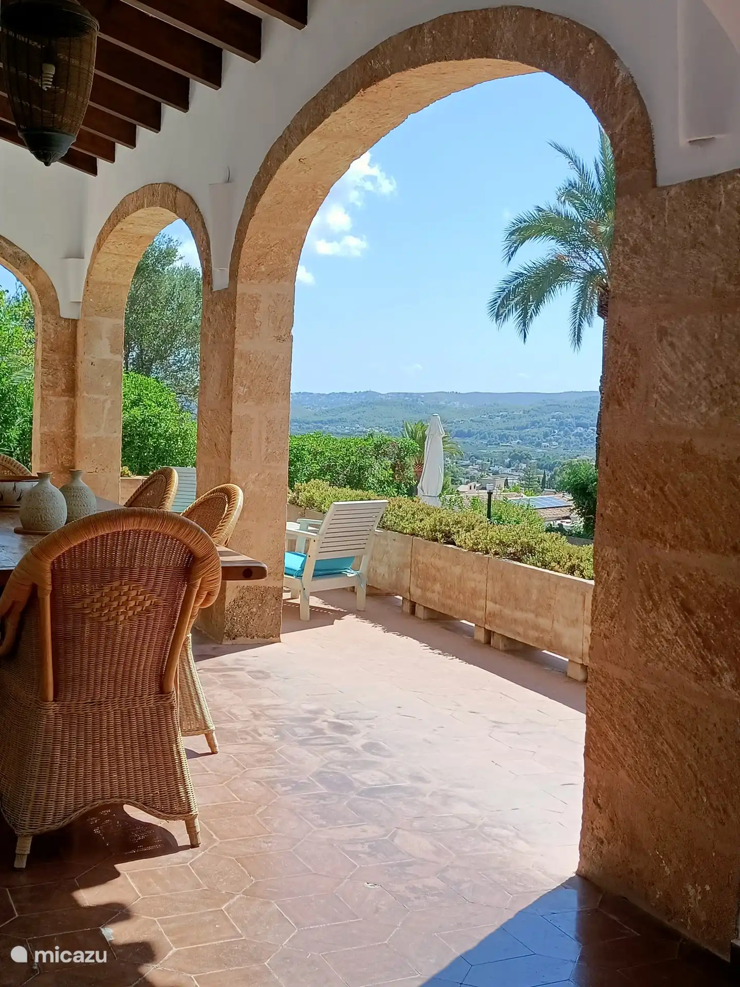 The covered terrace with a small part of the phenomenal view