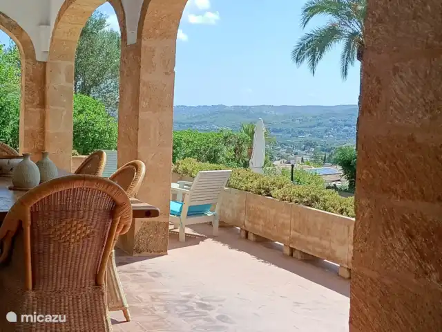 El Azahar huren in Spanje, Costa Blanca, Jávea - villa Het overdekte terras met een klein stukje van het fenomenale uitzicht