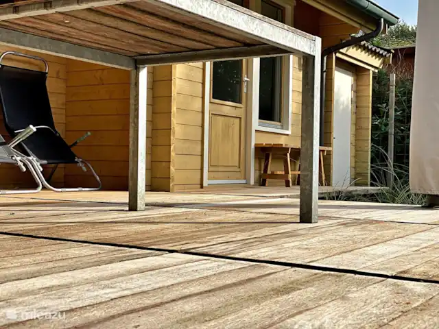 La cabane en rondins | Pays-Bas, Gueldre, Eibergen - cabane en bois / lodge Terrasse avec terrasse en bois