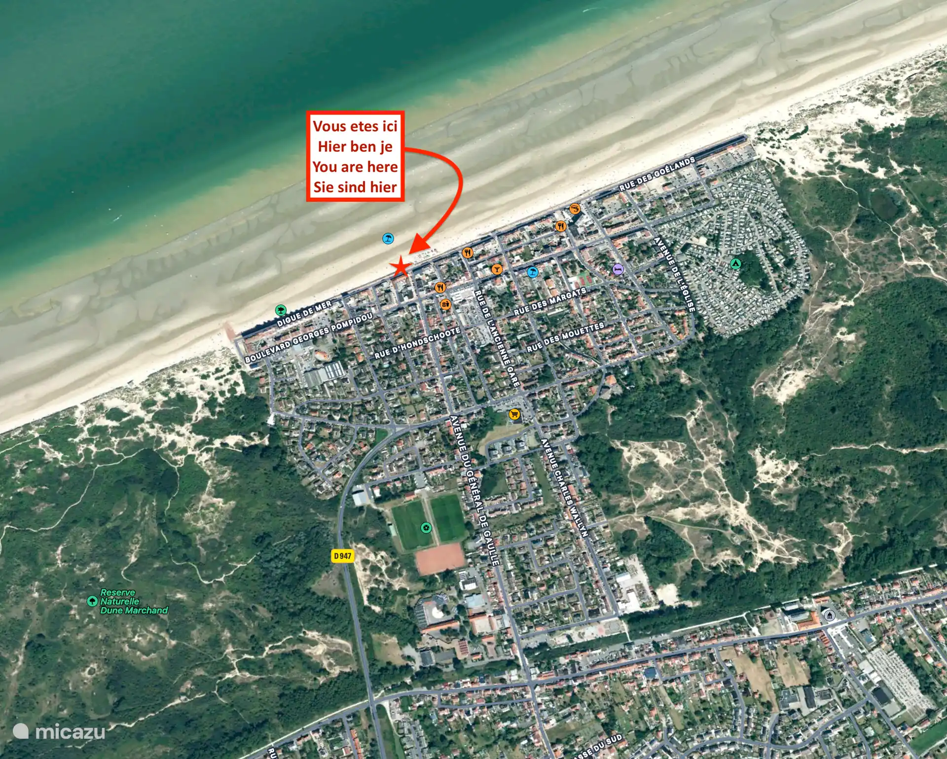 Vu d’en haut : votre coin en bord de mer. 