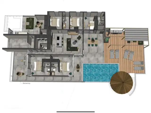 Lamar Villas Penthouse Aloès | Curaçao, Banda Ariba (est), Jan Thiel - penthouse Plan d'étage du Penthouse