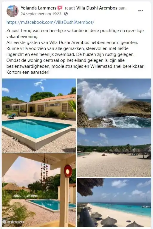 Excellentes critiques dès le début !! Profitez de notre maison comme ils le font et apprenez également à connaître la belle Curaçao