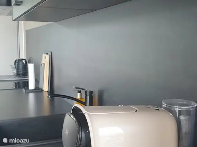 Vakantiewoning LLÝR huren in Nederland, Drenthe, Hoogeveen - bungalow  in de keuken staat Nespresso apparaat voor heerlijke koffie.
