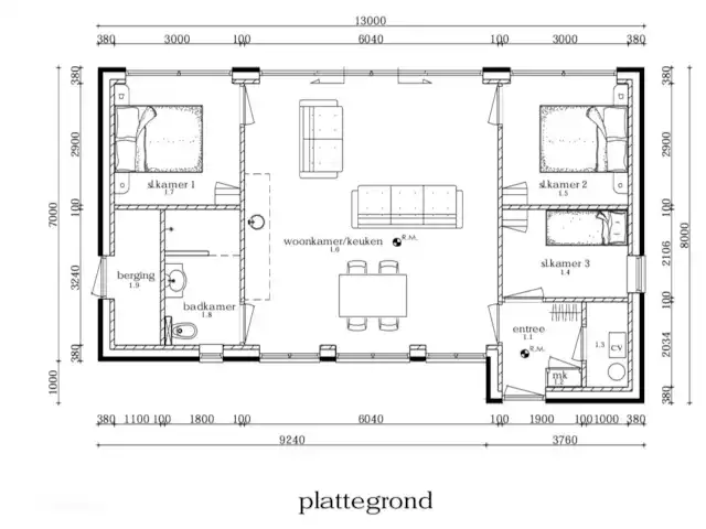 Vakantiewoning LLÝR huren in Nederland, Drenthe, Hoogeveen - bungalow Plattegrond van de woning