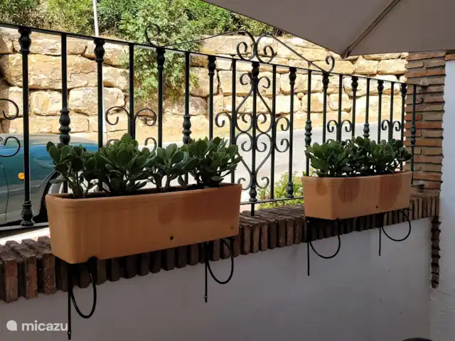 Location de Vacances Espagne, Costa del Sol, Mijas Golf, appartement - Casa Enviento Plantes sur la terrasse avant