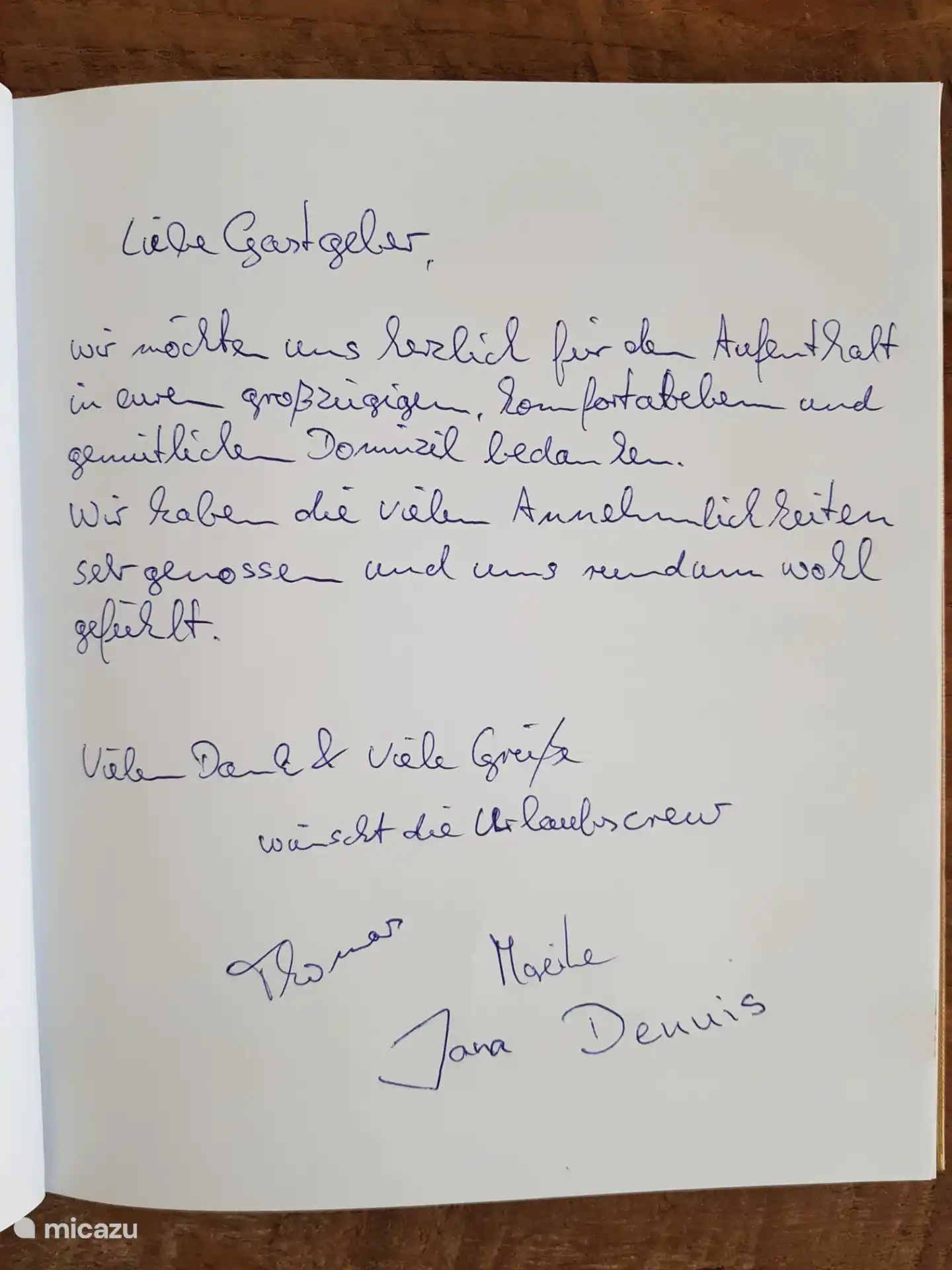 Bewertung aus dem Gästebuch