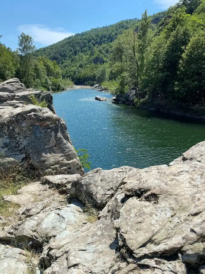 Schwimmen im Fluss Erro.