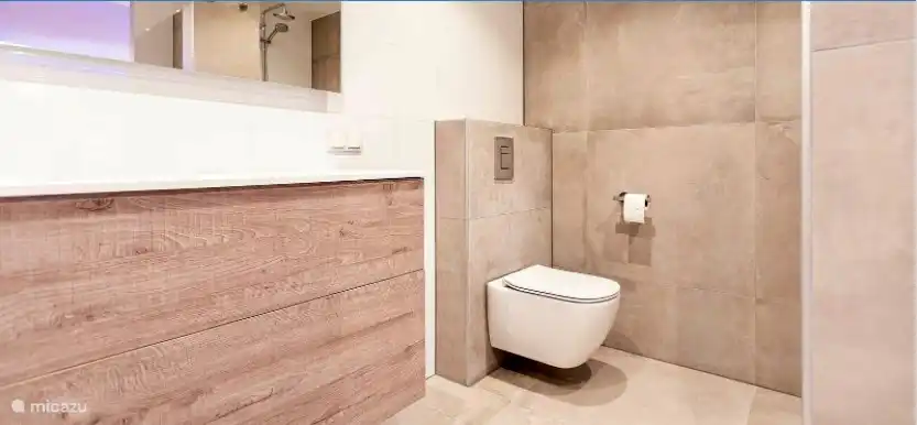 Toilette im Badezimmer des Hauptschlafzimmers.