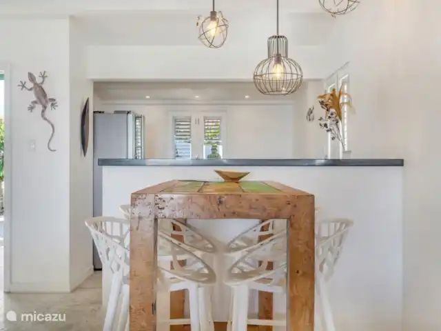 Kas Koral | Bonaire, Bonaire, Kralendijk - maison de vacances La cuisine ouverte avec table à manger