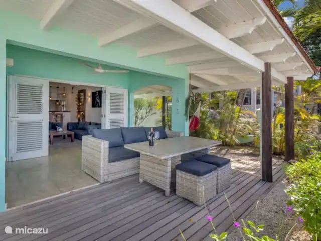 Kas Koral | Bonaire, Bonaire, Kralendijk - maison de vacances Le porche avec vue sur l'océan